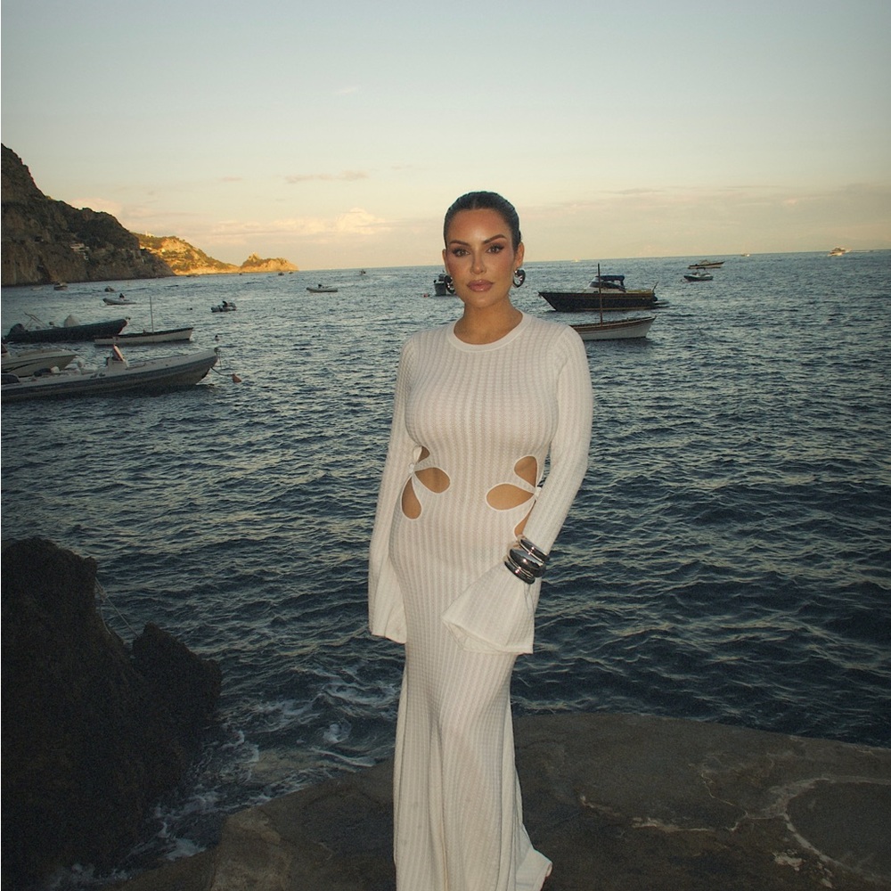 Elegant White Cut-Out Maxi Dress